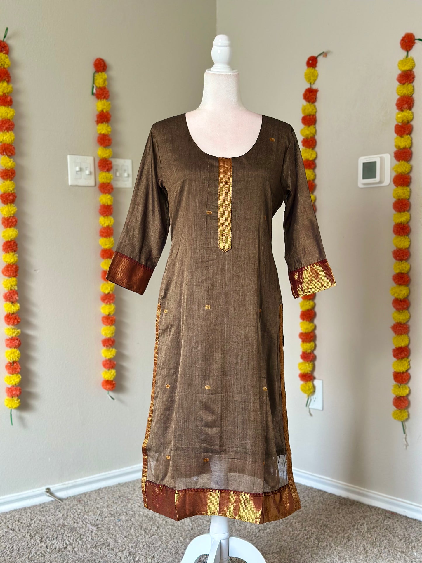 Grey and Black Narayanpet festive Salwar set