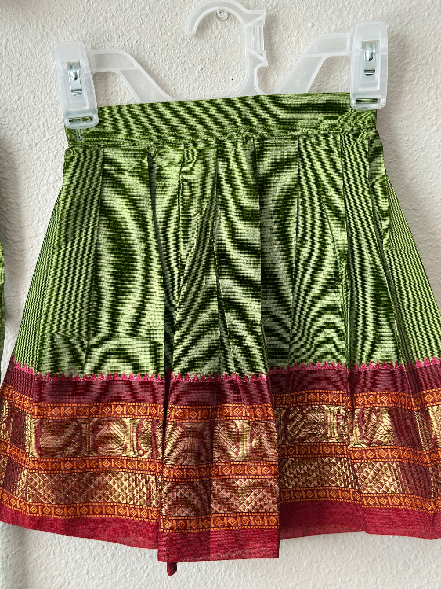 Green Kanchi cotton Infants Ethnic onesie
