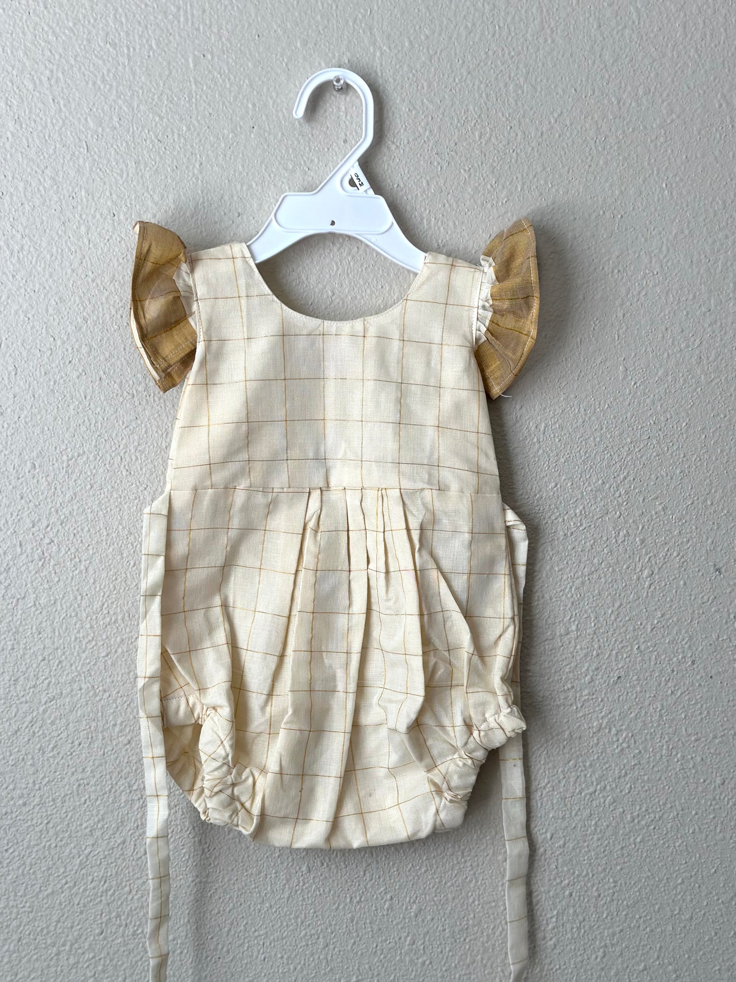 Half white Kasavu cotton Infants Ethnic onesie