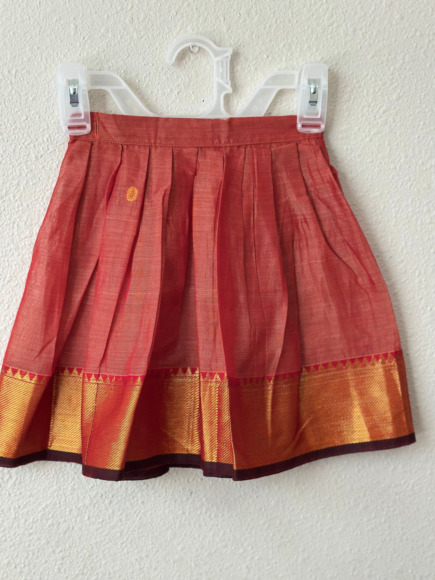 Dual tone Orange Narayanpet Infants Ethnic onesie