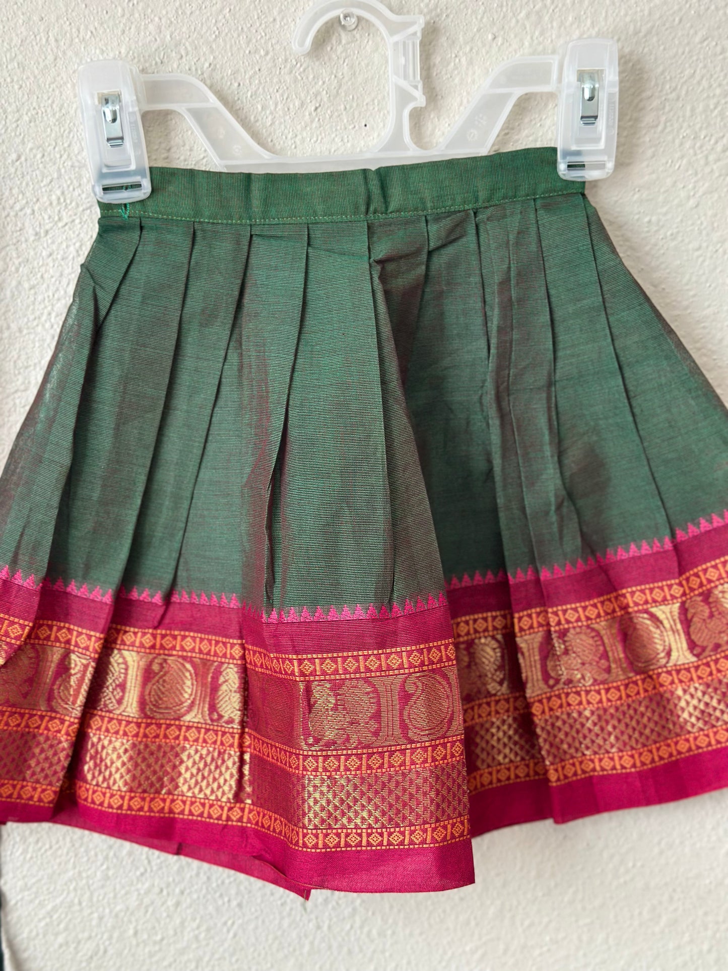 Bottle Green Kanchi cotton Infants Ethnic onesie