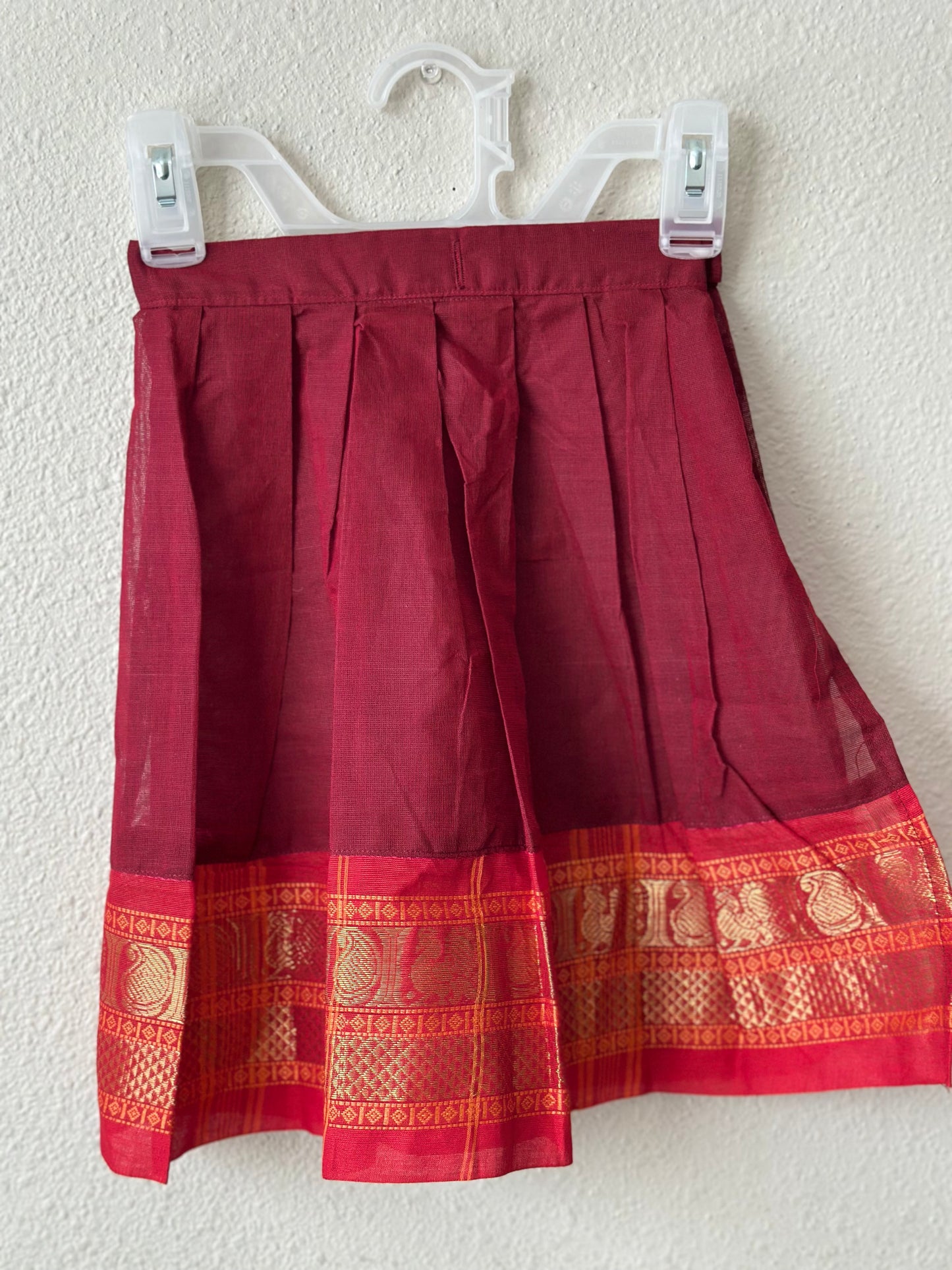 Maroon kanchi cotton infant ethnic onesie
