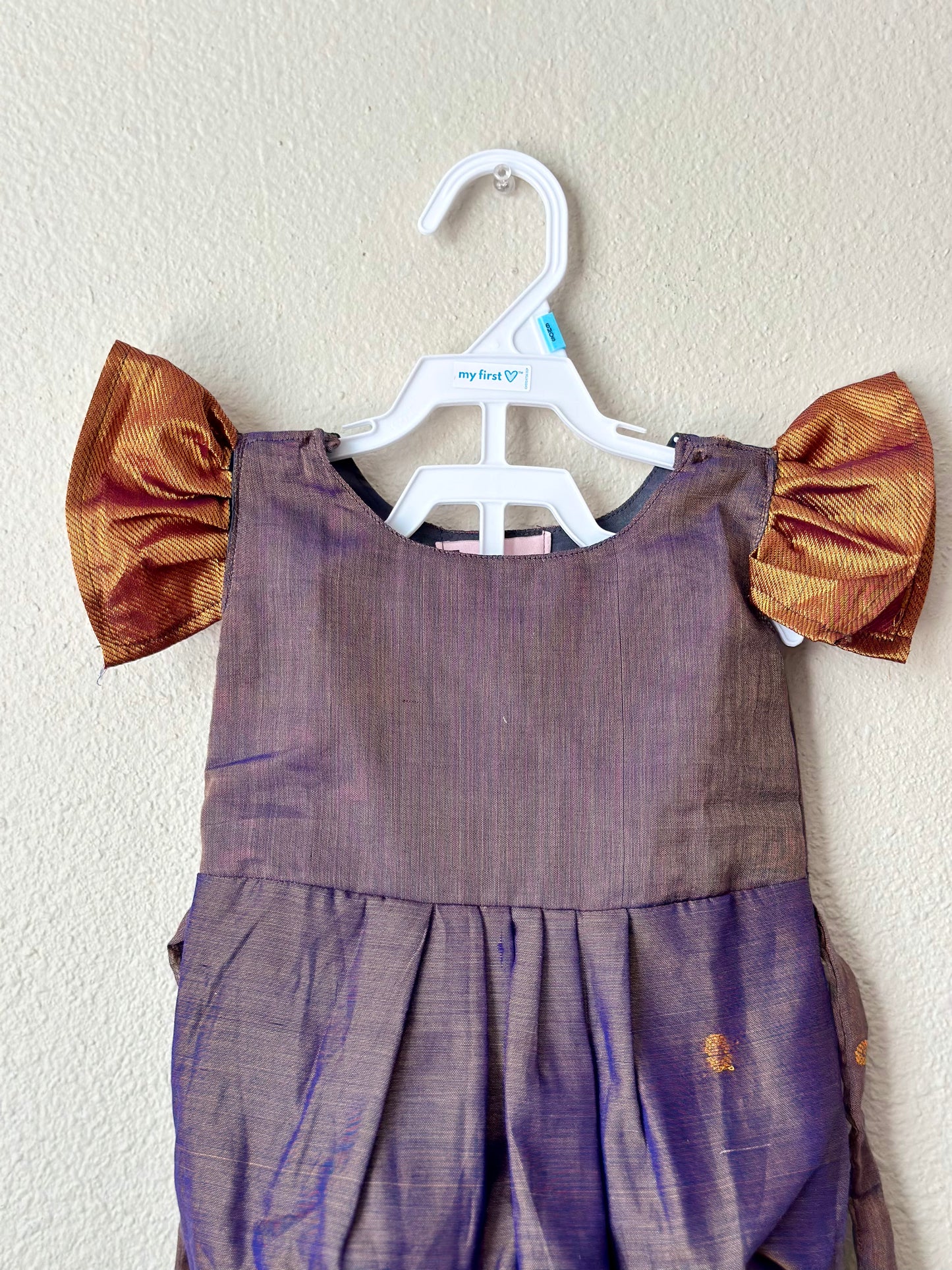 Dual tone Blue Narayanpet infants ethnic onesie