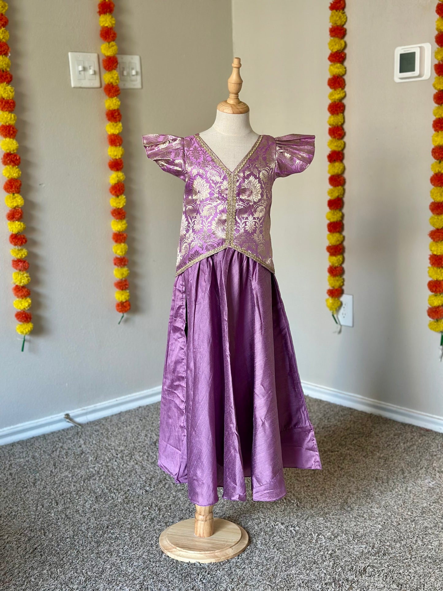 Lavender Banarasi skirt and top