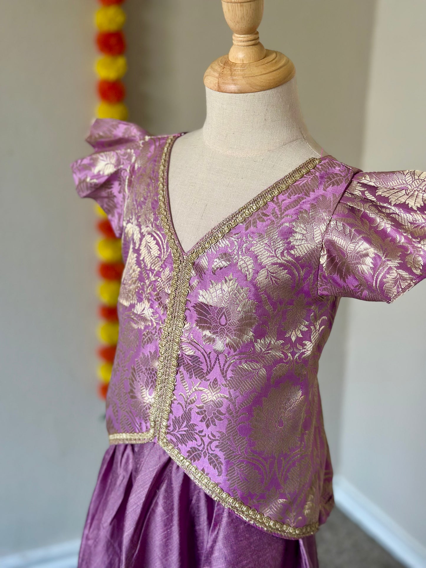 Lavender Banarasi skirt and top
