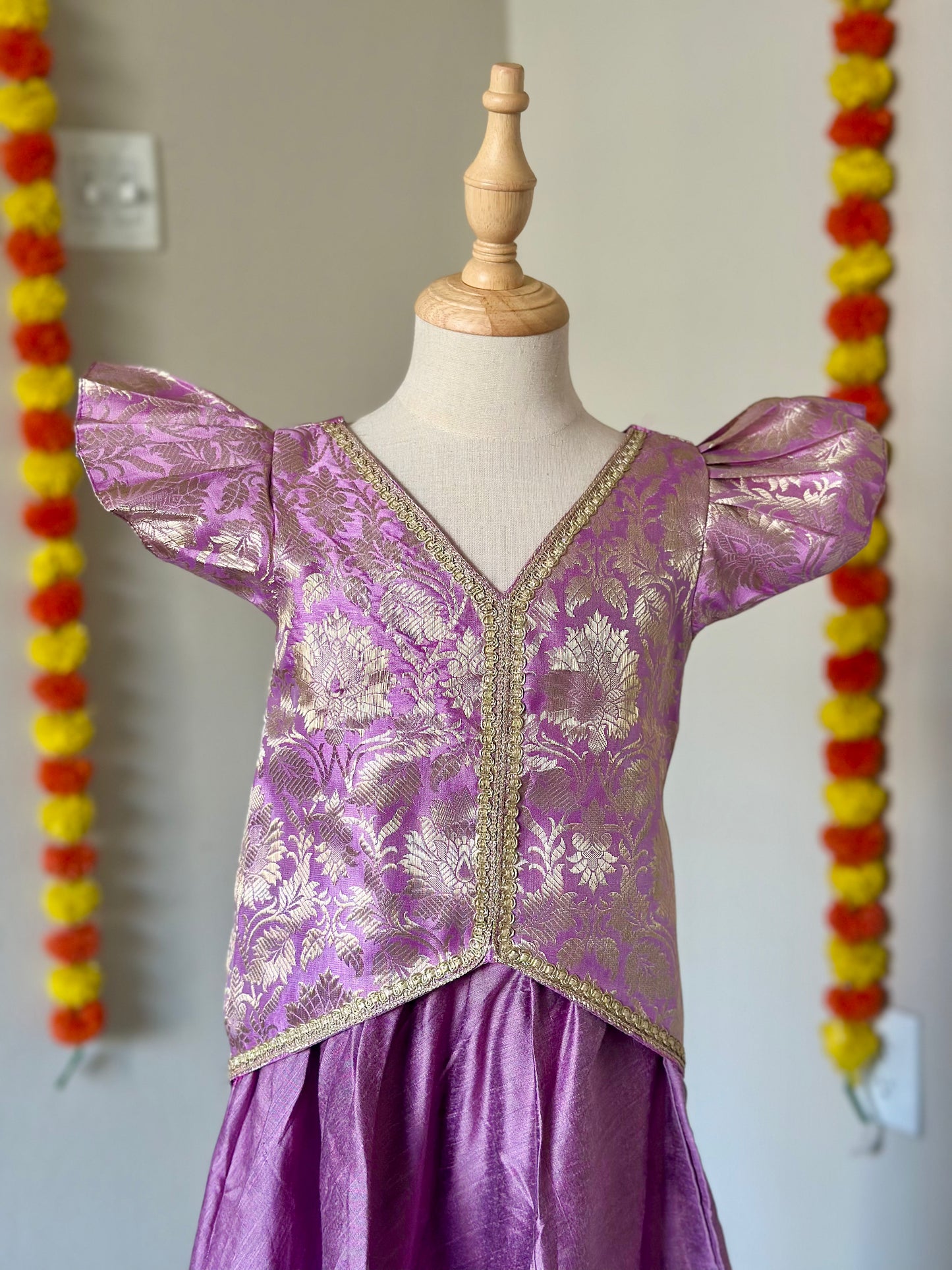 Lavender Banarasi skirt and top