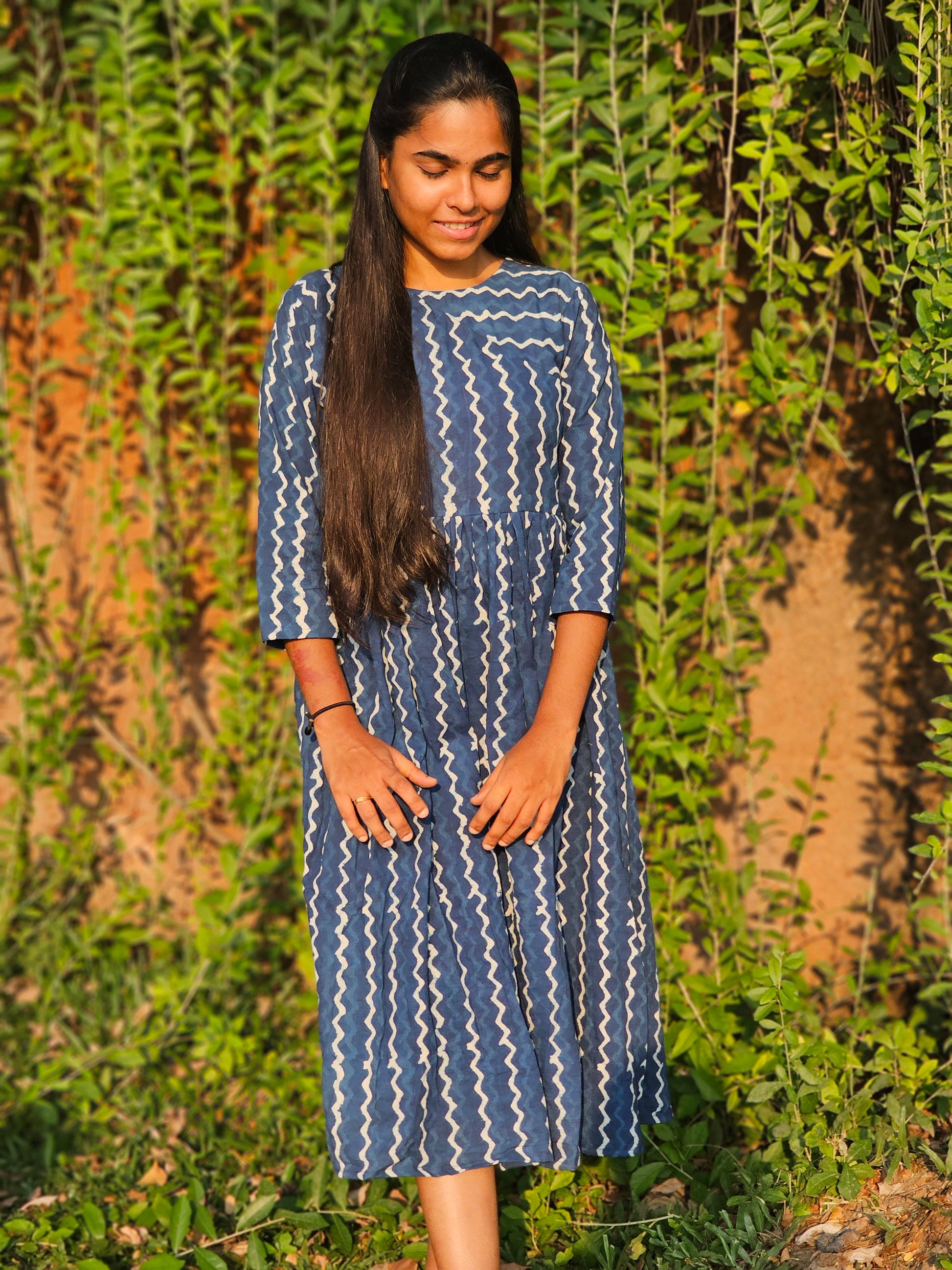 indigo dress design Iris Indigo Satin Dress