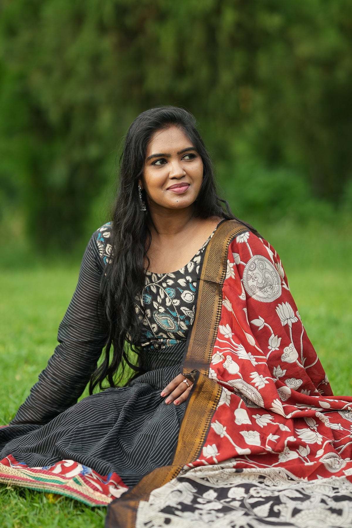 Black Narayanpet and kalamkari anarakali