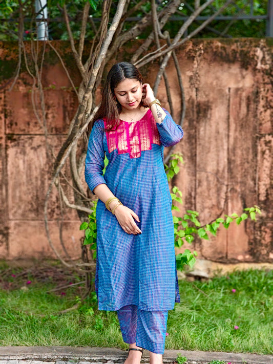 Blue and Pink Ethnic Festive salwar set