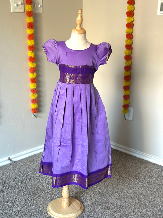 Lavender kalyani cotton frock