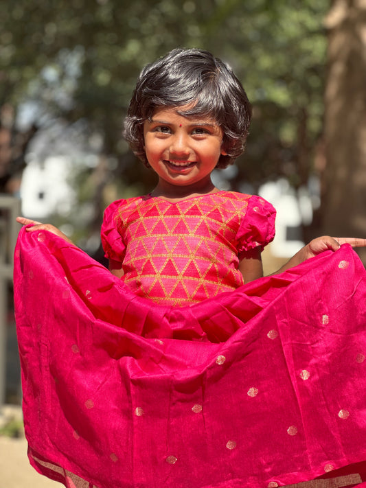 Pink Raw silk frock
