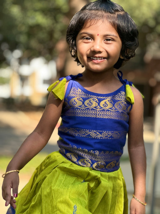 Green and Blue ethnic frock