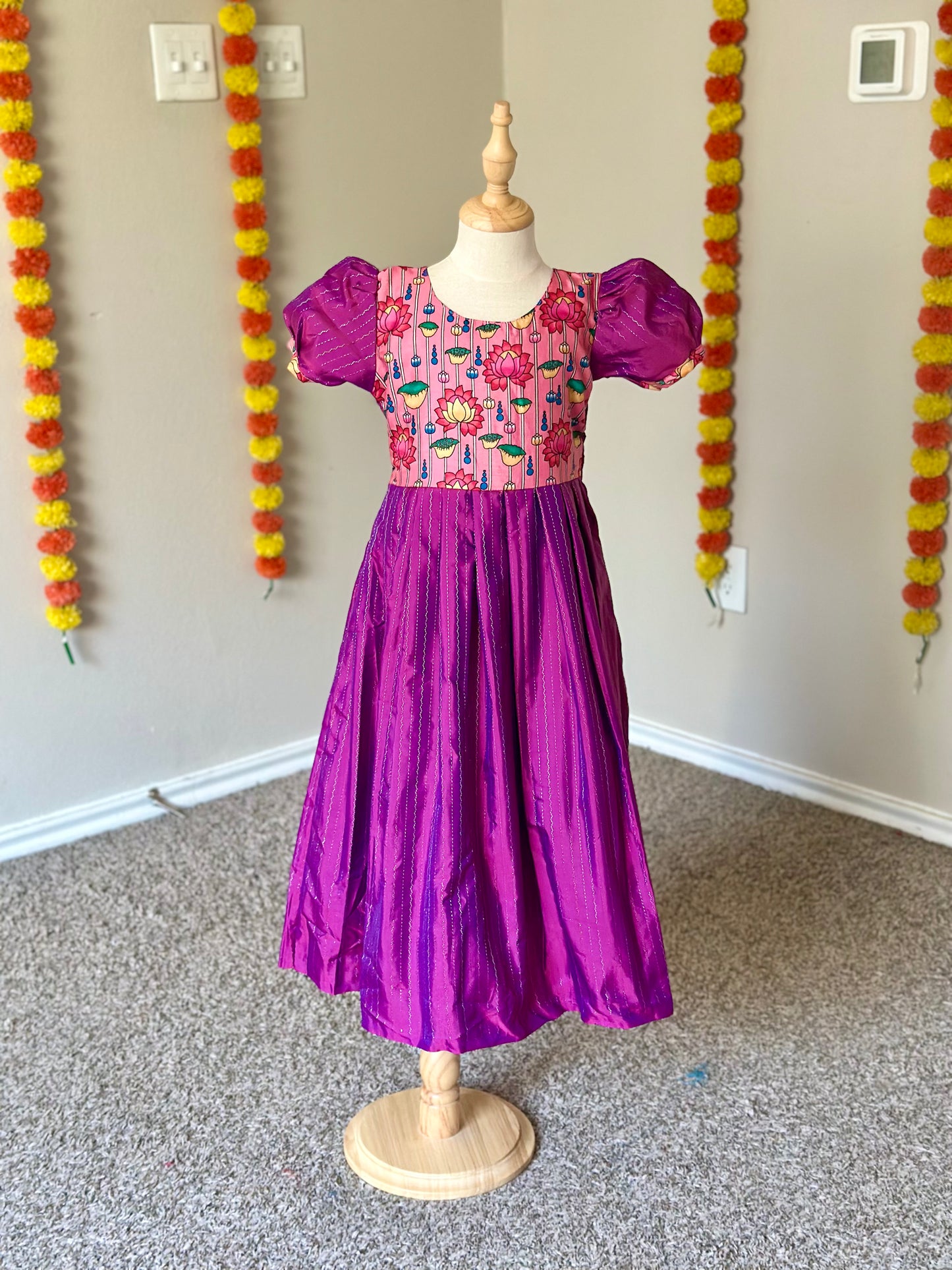 Pink Pichwai printed frock