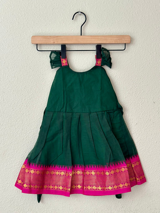 Green and Pink Infant frock