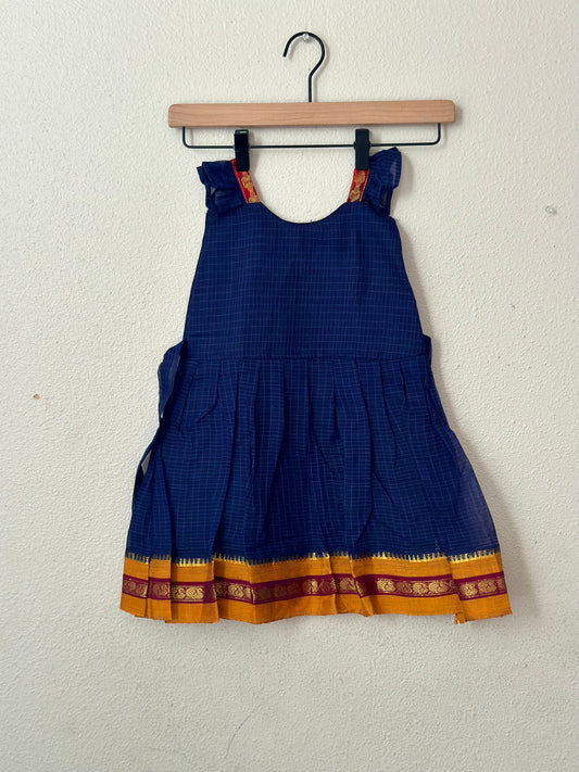 Blue Narayanpet infant frock