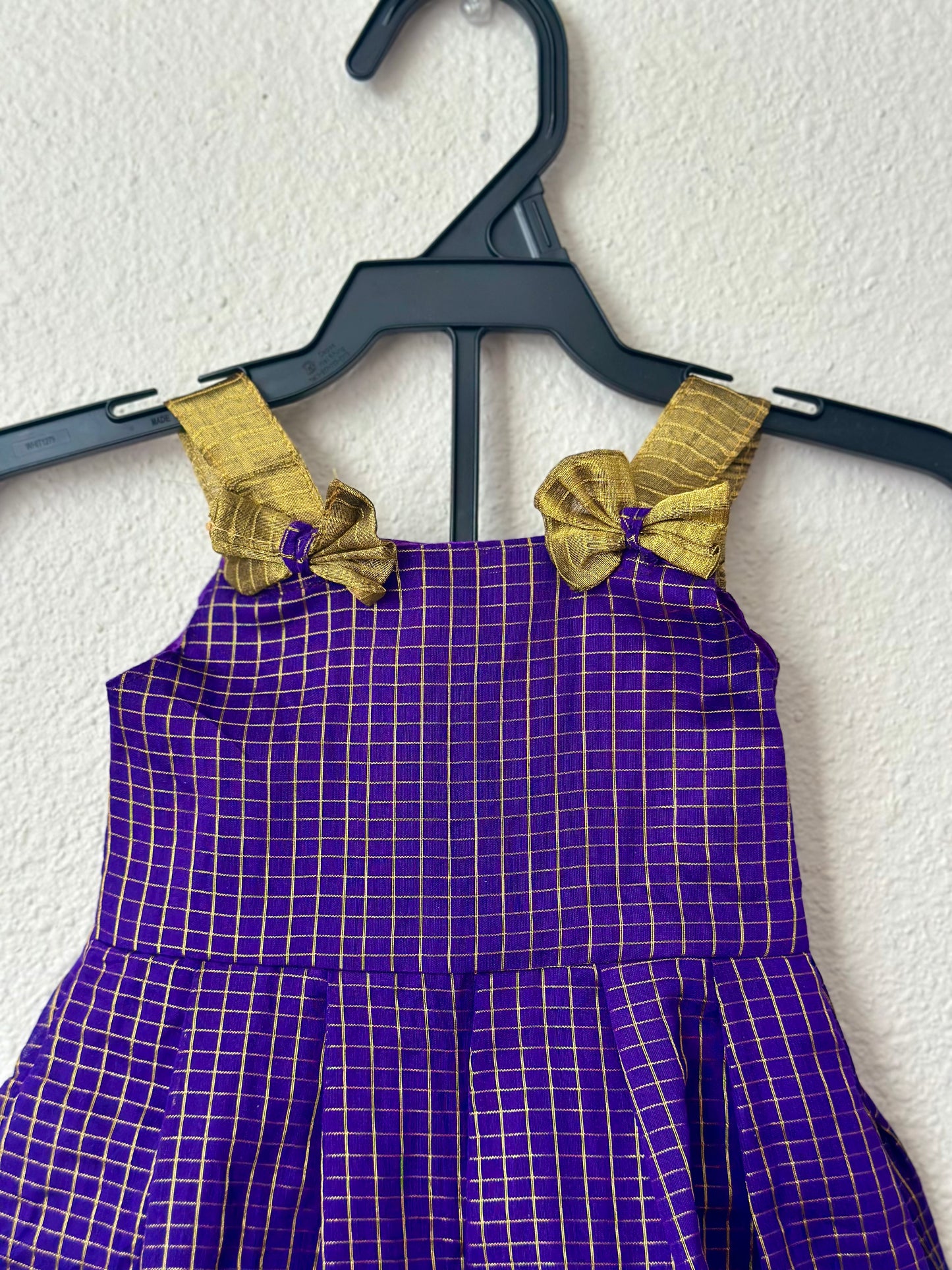 Royal blue checks infants frock