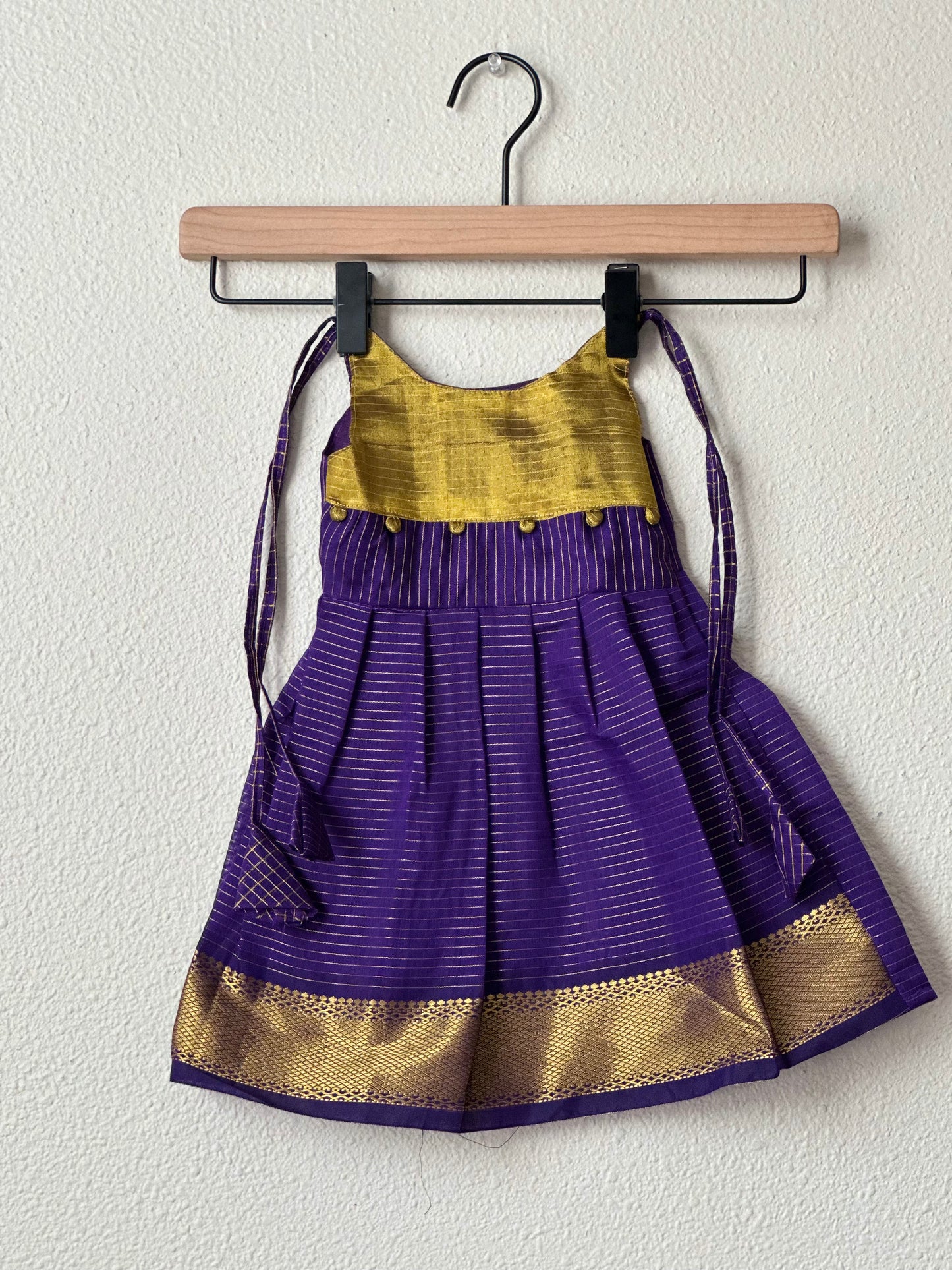 Blue and gold tie up frock