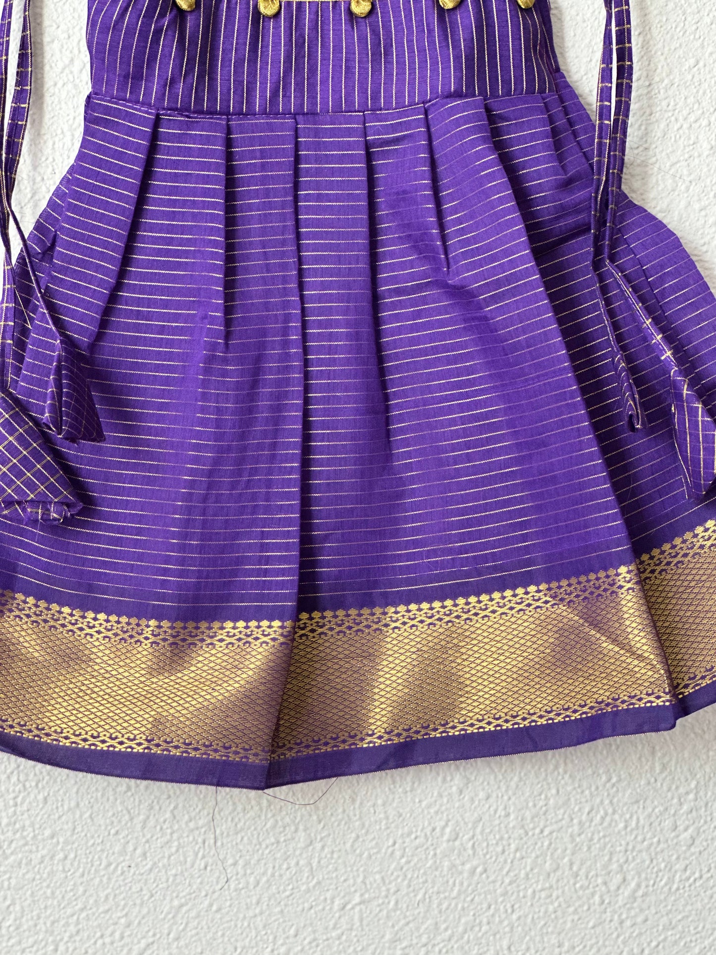 Blue and gold tie up frock