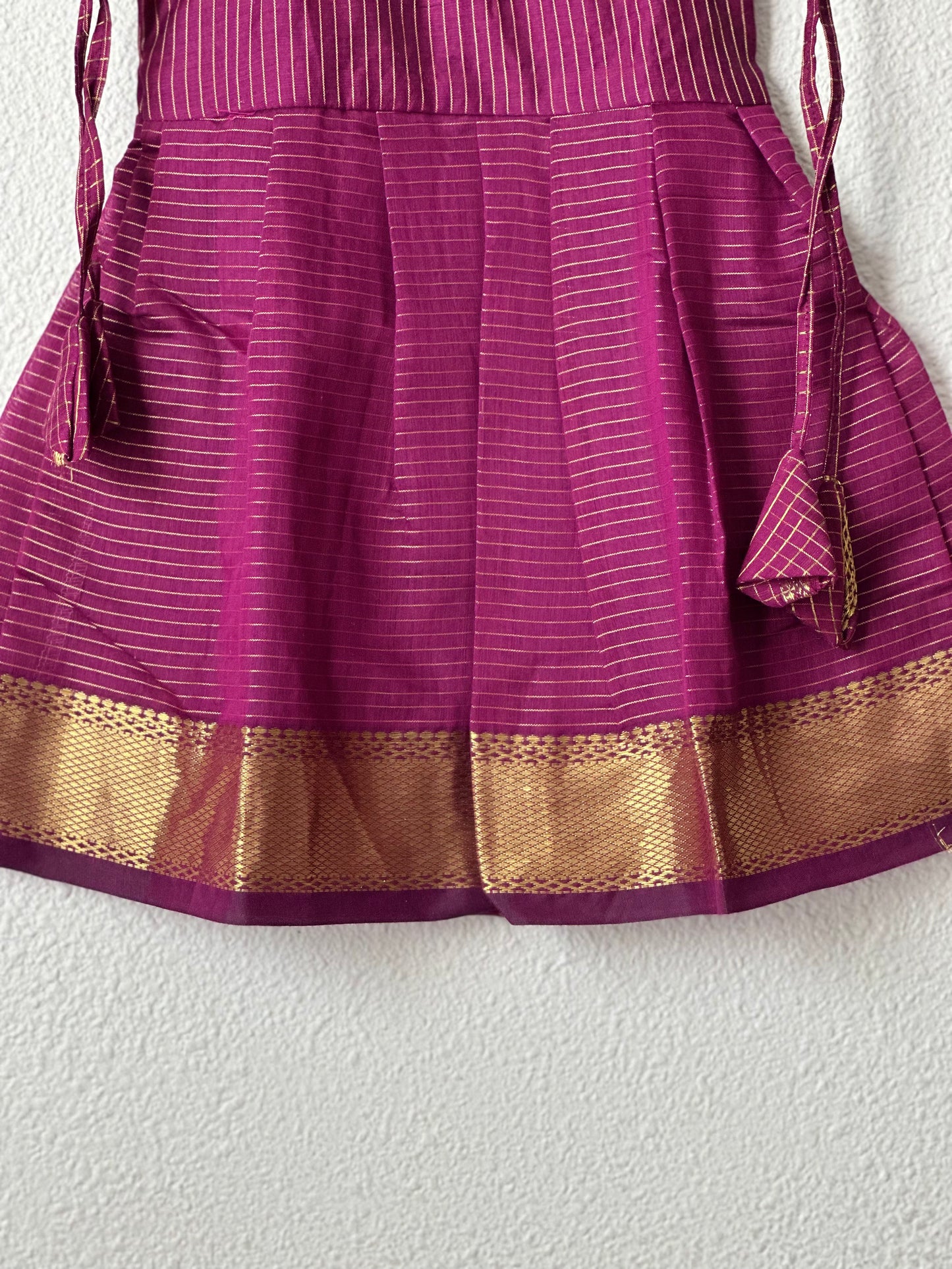 Wine and gold tie up frock
