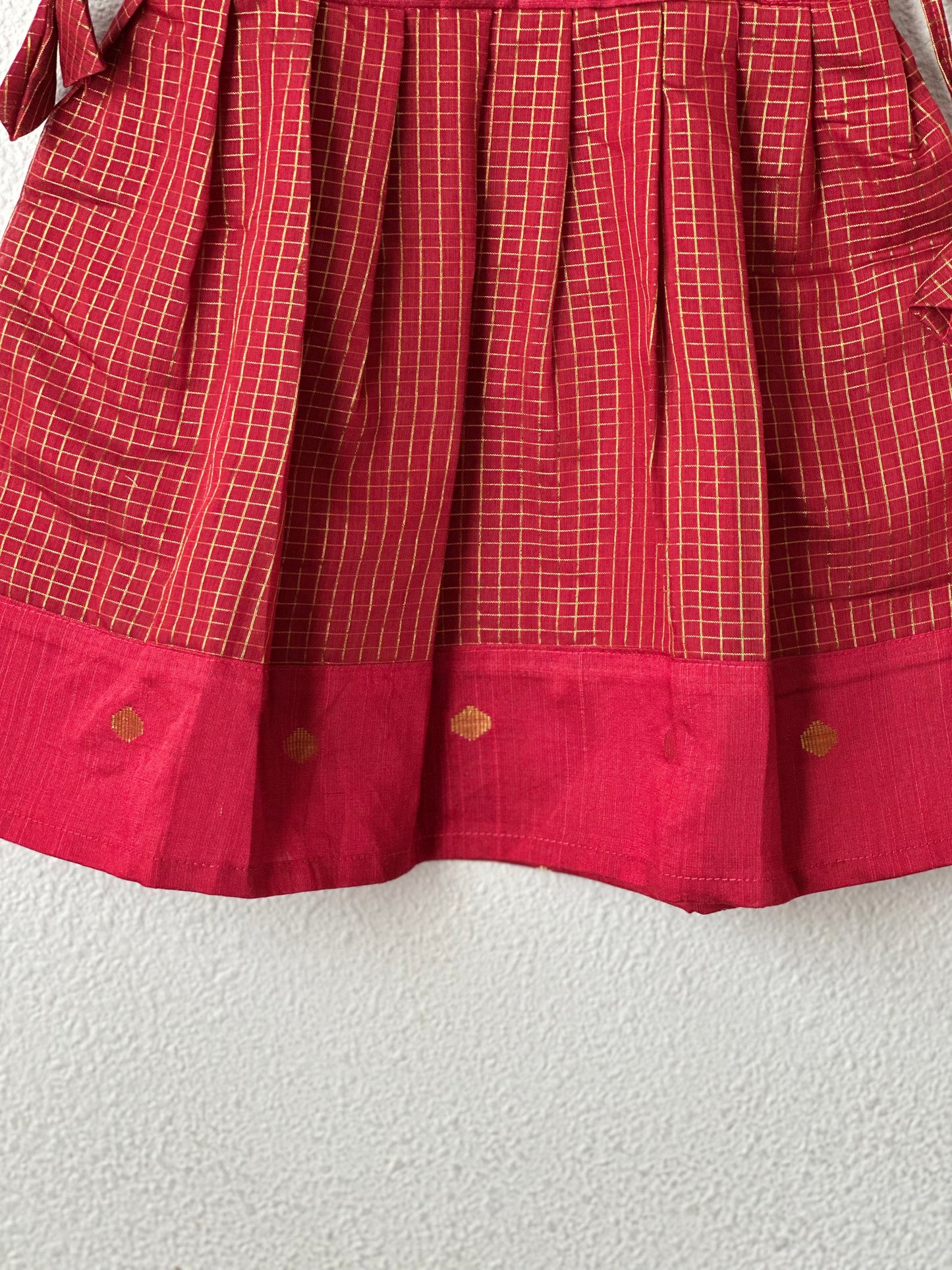 Brick red tie up frock