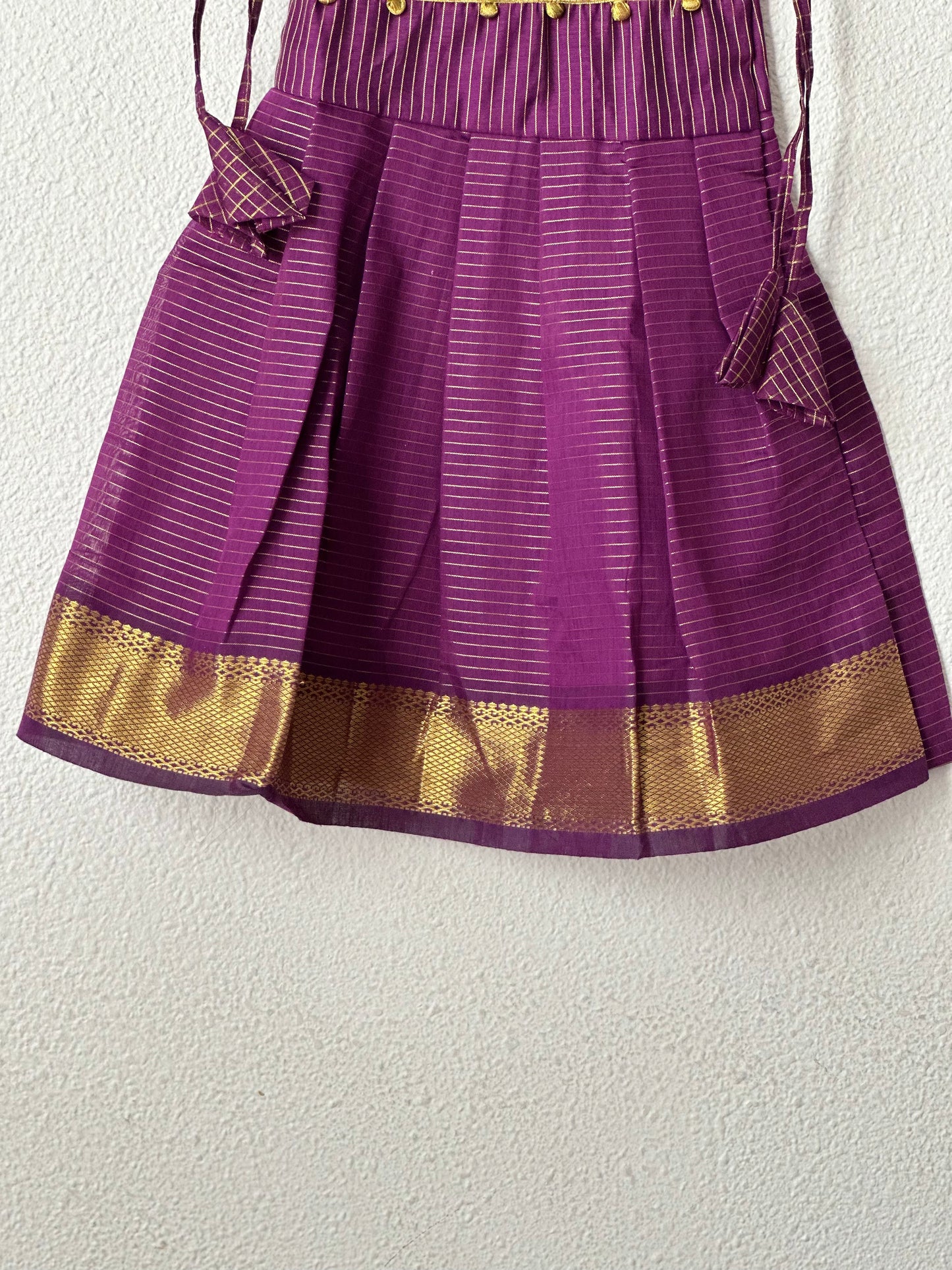 Purple and gold tie up frock