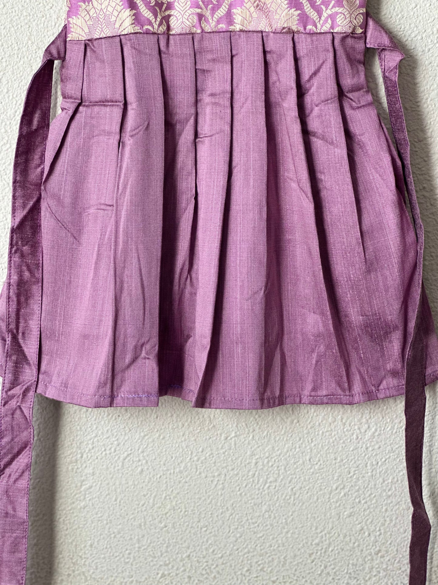 Lavender Banarasi infants frock
