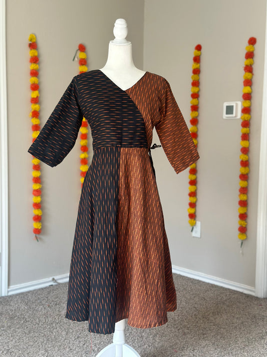 Brown and Black ikat dress
