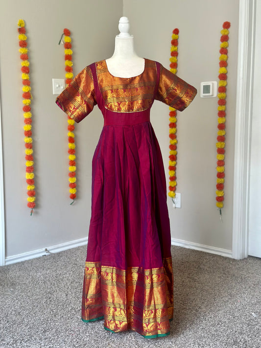 Pink Narayanpet Festive Maxi