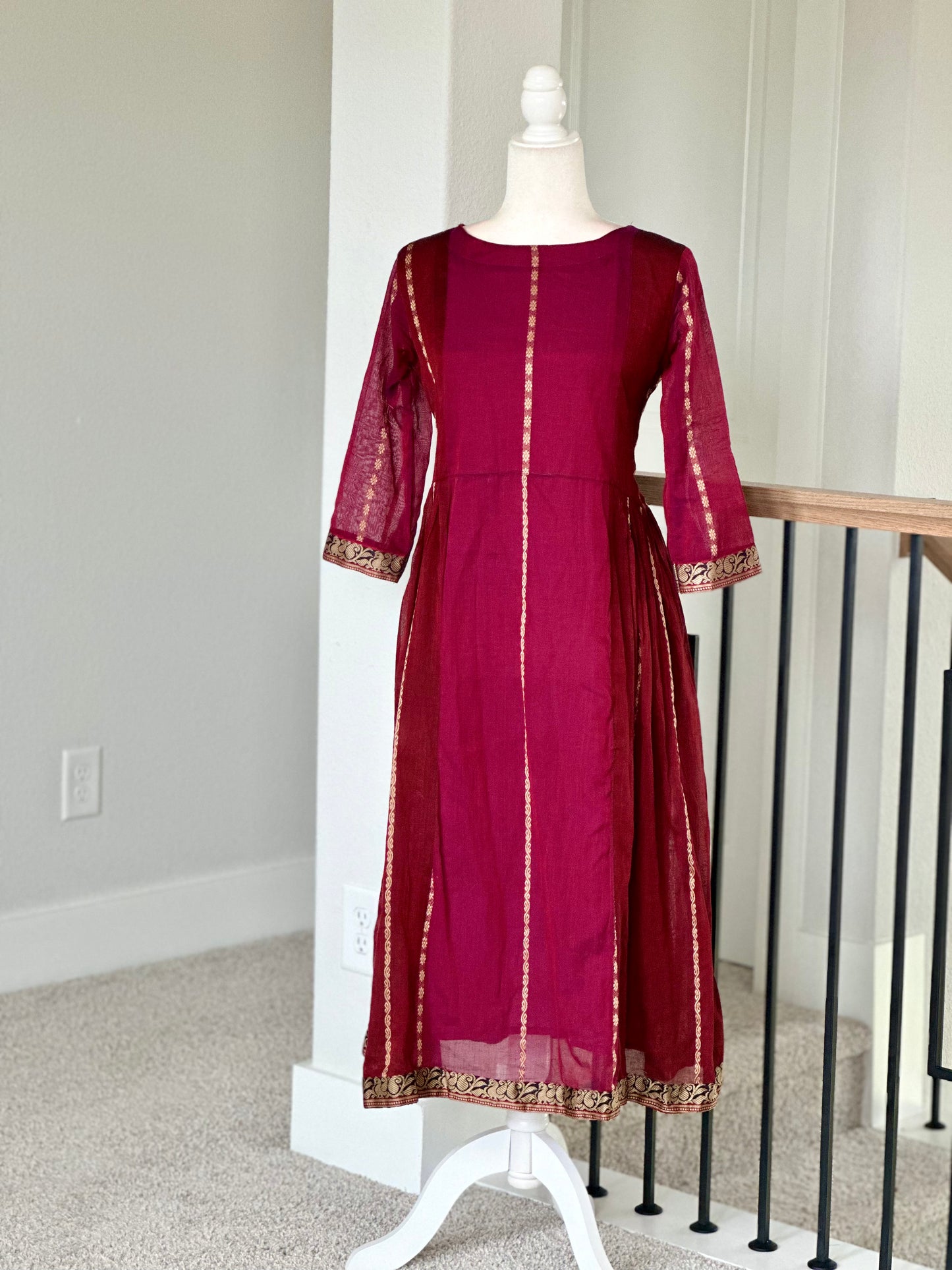 Pink and maroon Narayanpet A line set