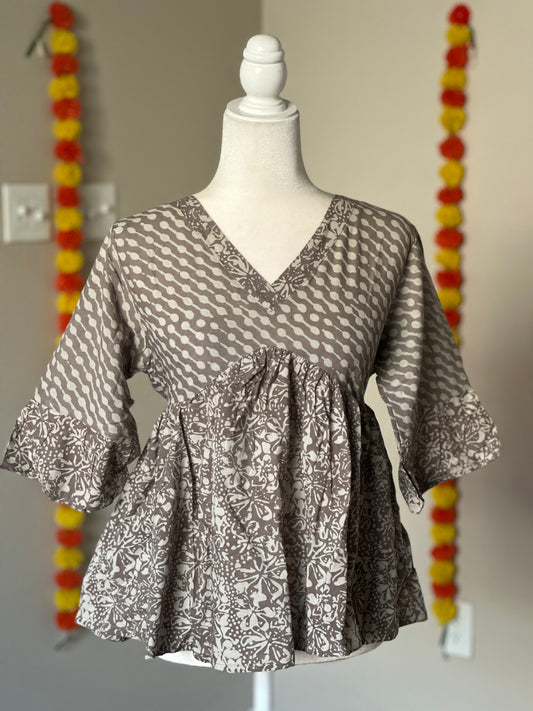Grey Cotton Peplum style Tunics