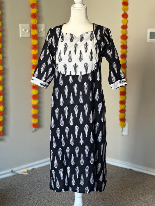 Black Patchwork Kurti