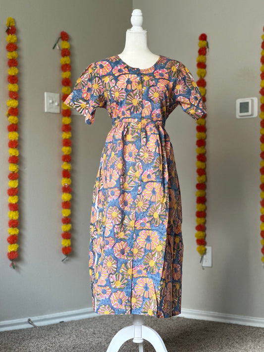 Grey Multicolour Floral dress