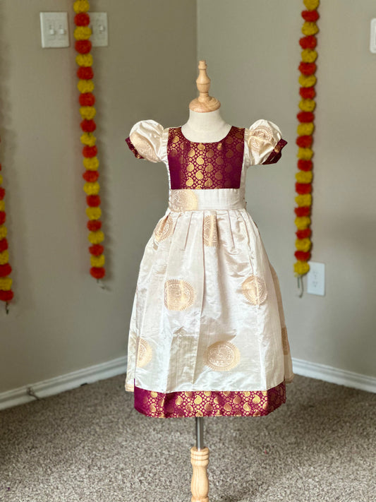 Tissue silk Onam/Vishu Frock