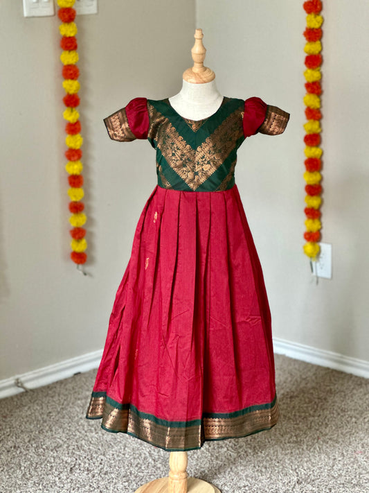 Red Kalyani Cotton Frock