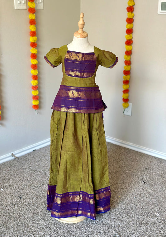 Green and Purple Chettinad cotton