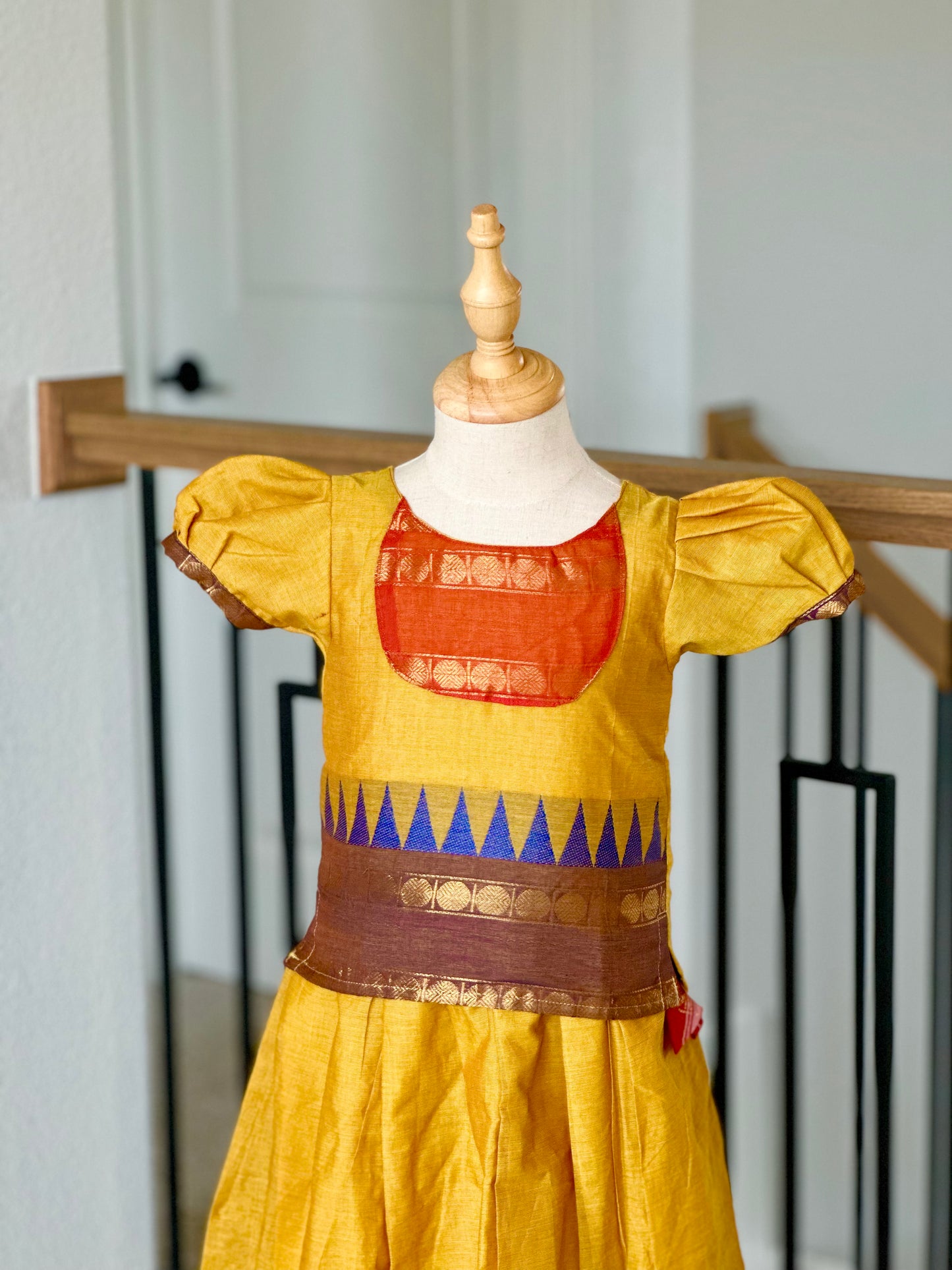 Yellow Kanchi cotton skirt and top