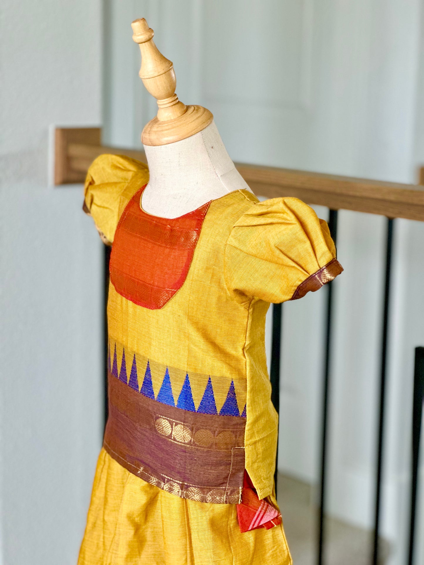 Yellow Kanchi cotton skirt and top