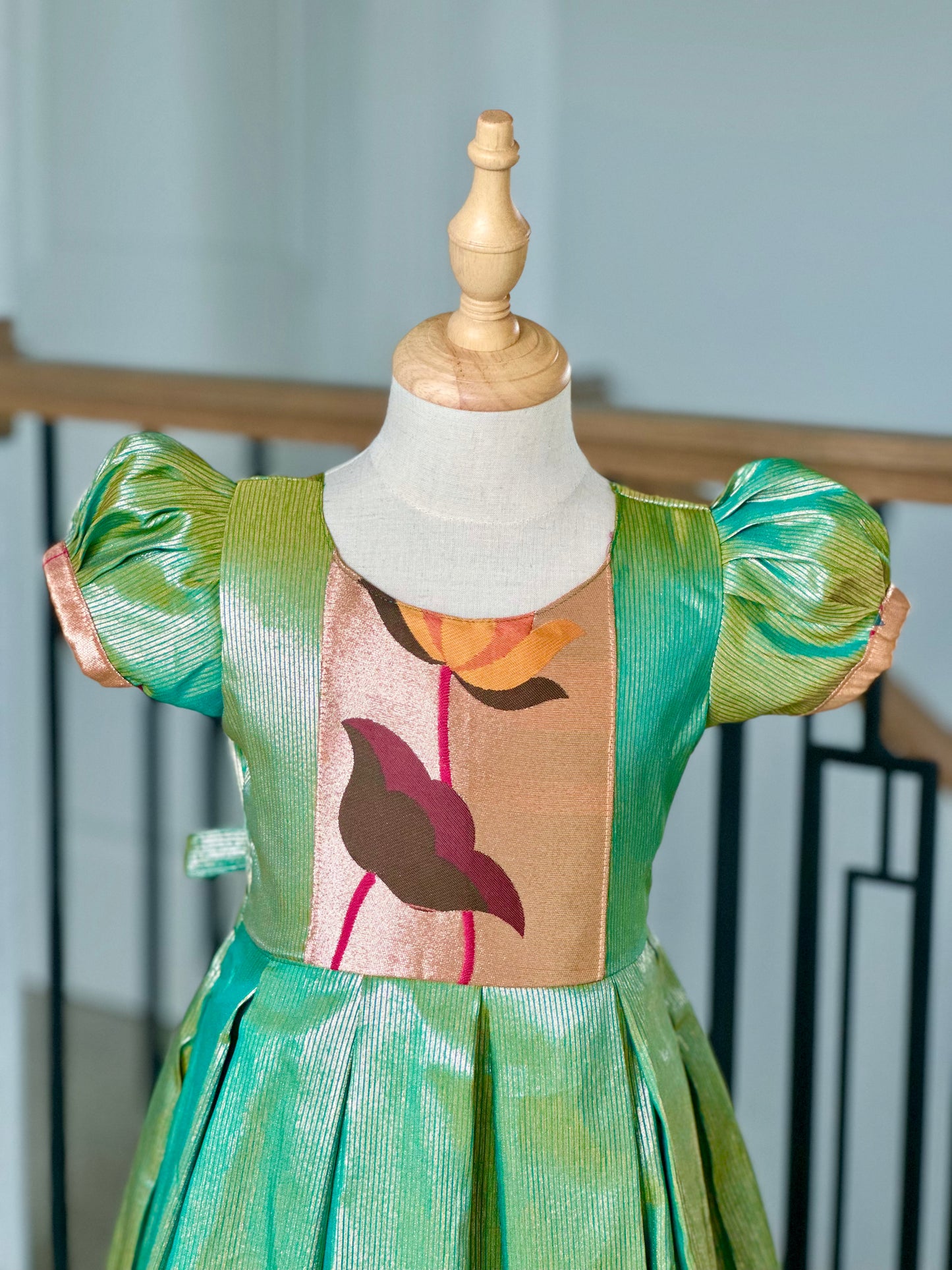 Green Tissue Banarasi frock