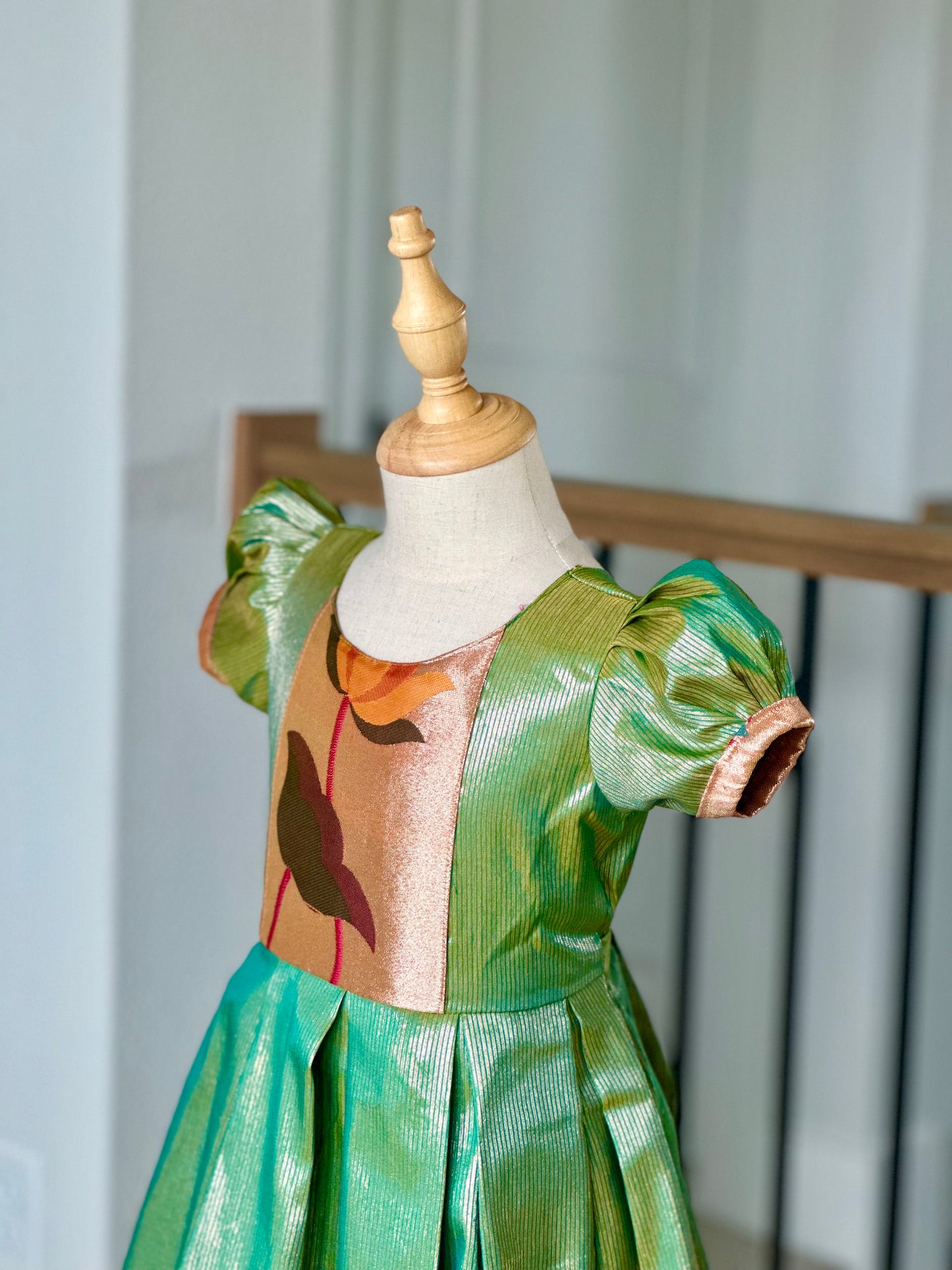 Green Tissue Banarasi frock