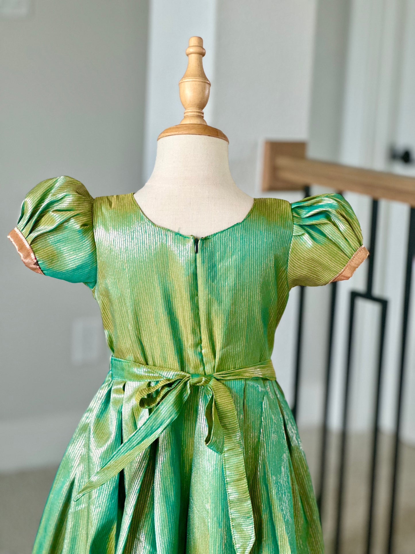Green Tissue Banarasi frock