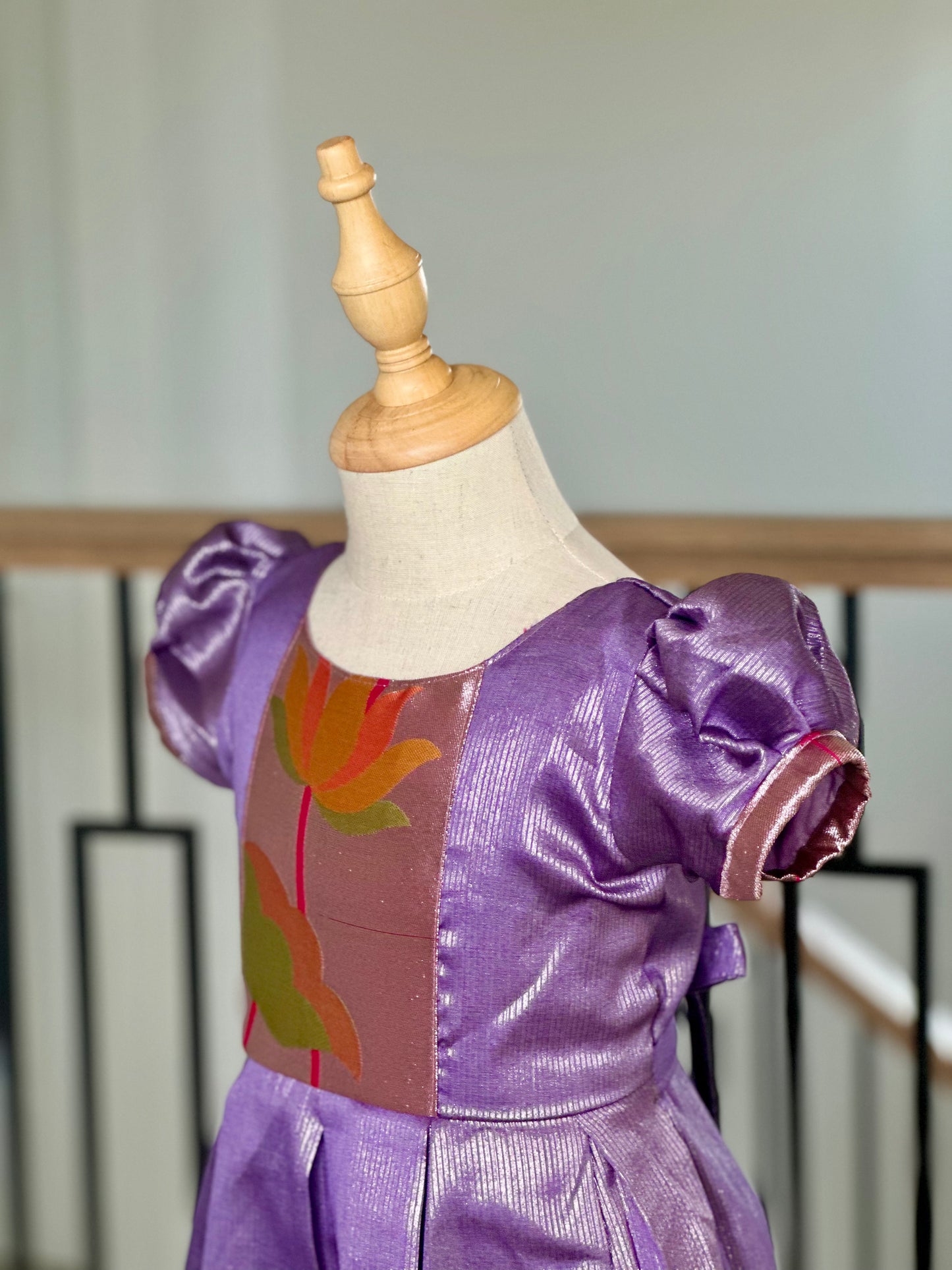 Lavender Tissue Banarasi frock