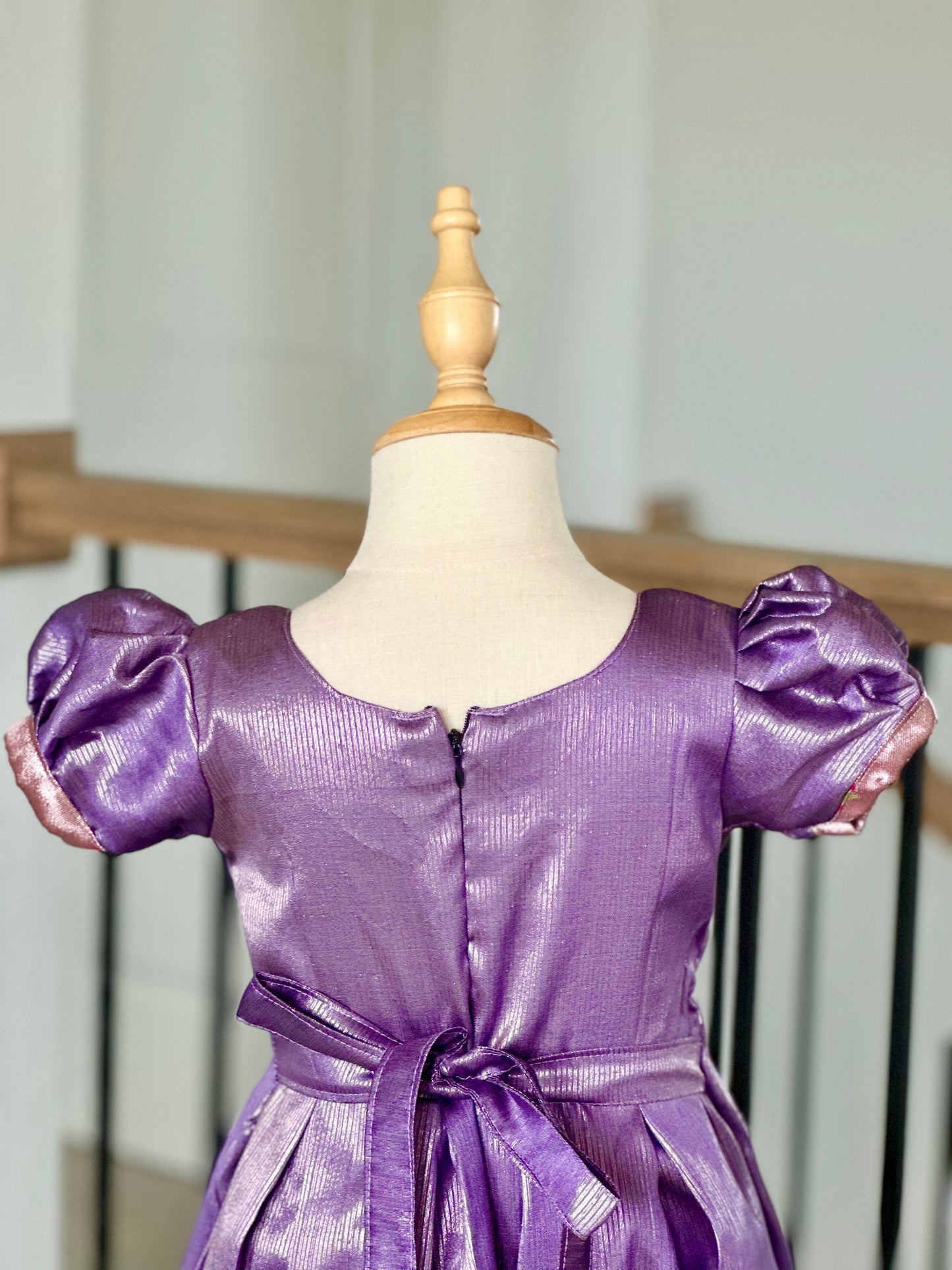 Lavender Tissue Banarasi frock
