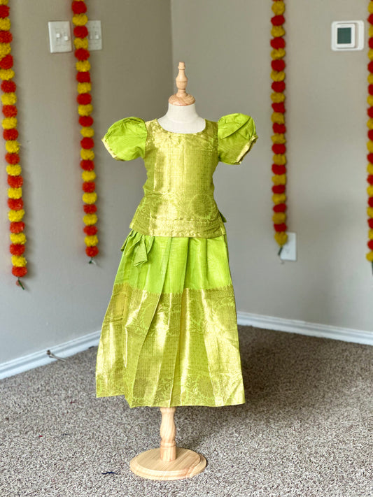 Parrot green Tissue skirt and top