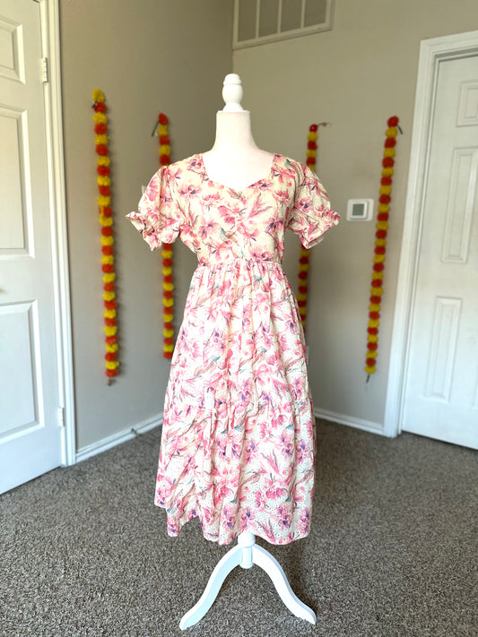 White floral Hakoba dress