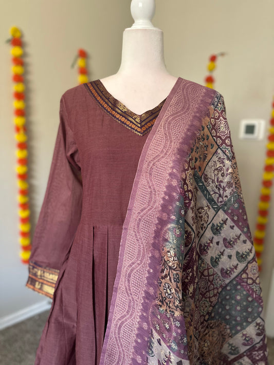 Brown with purple Festive maxi