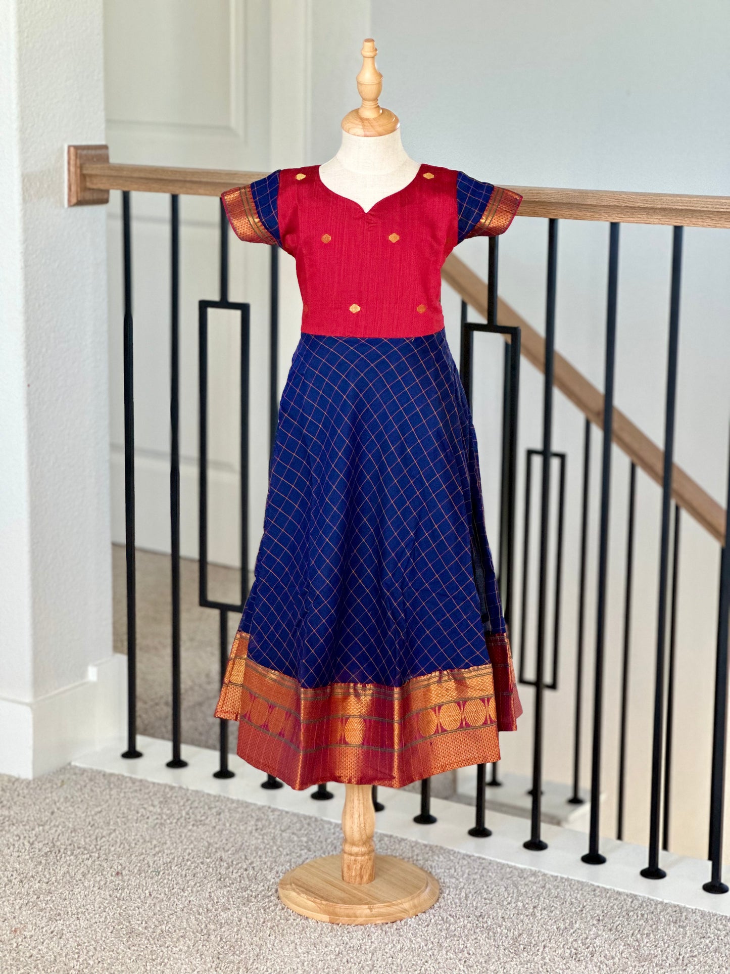 Blue Narayanpet kids maxi