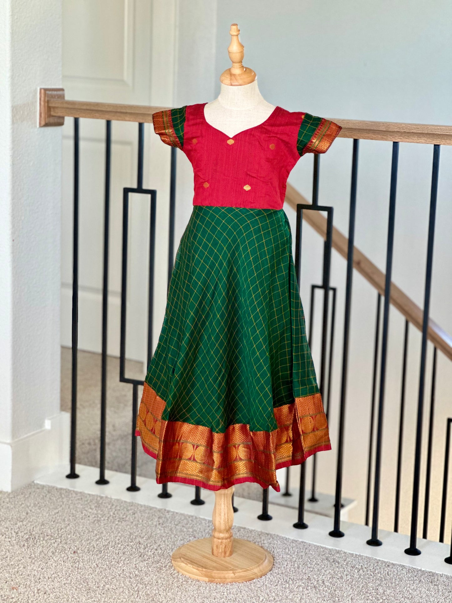 Green Narayanpet kids maxi