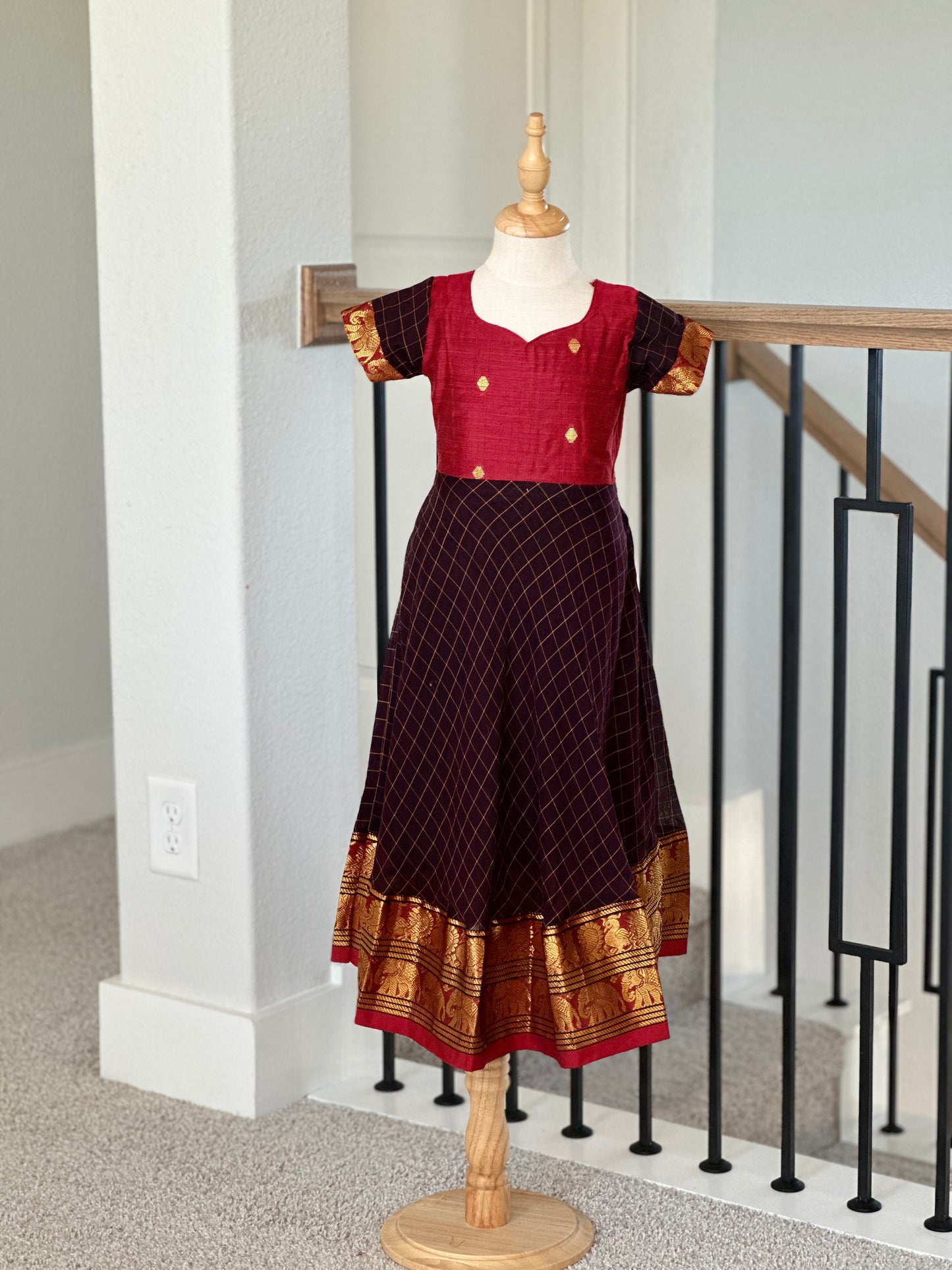 Coffee brown Narayanpet kids maxi