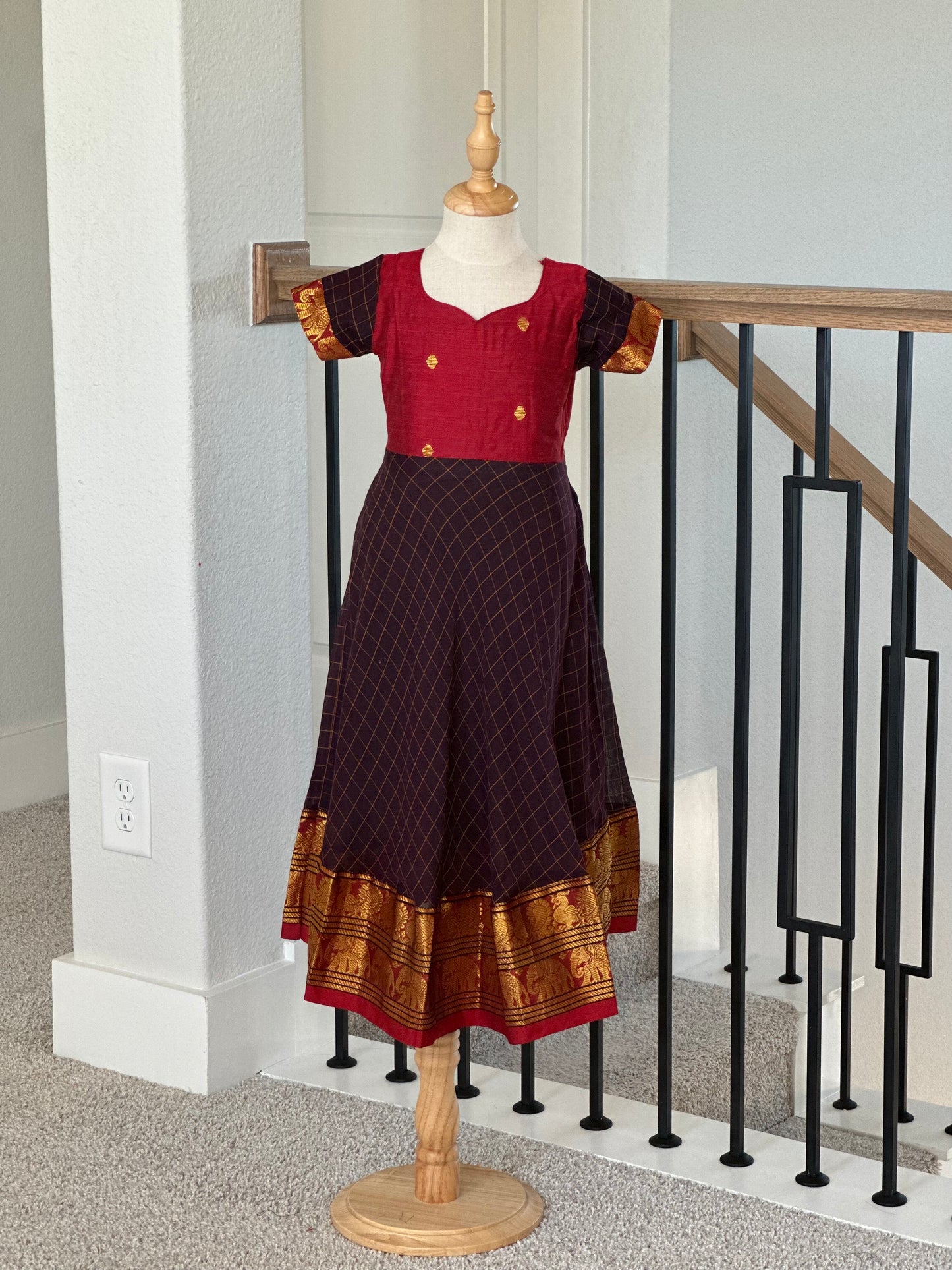 Coffee brown Narayanpet kids maxi