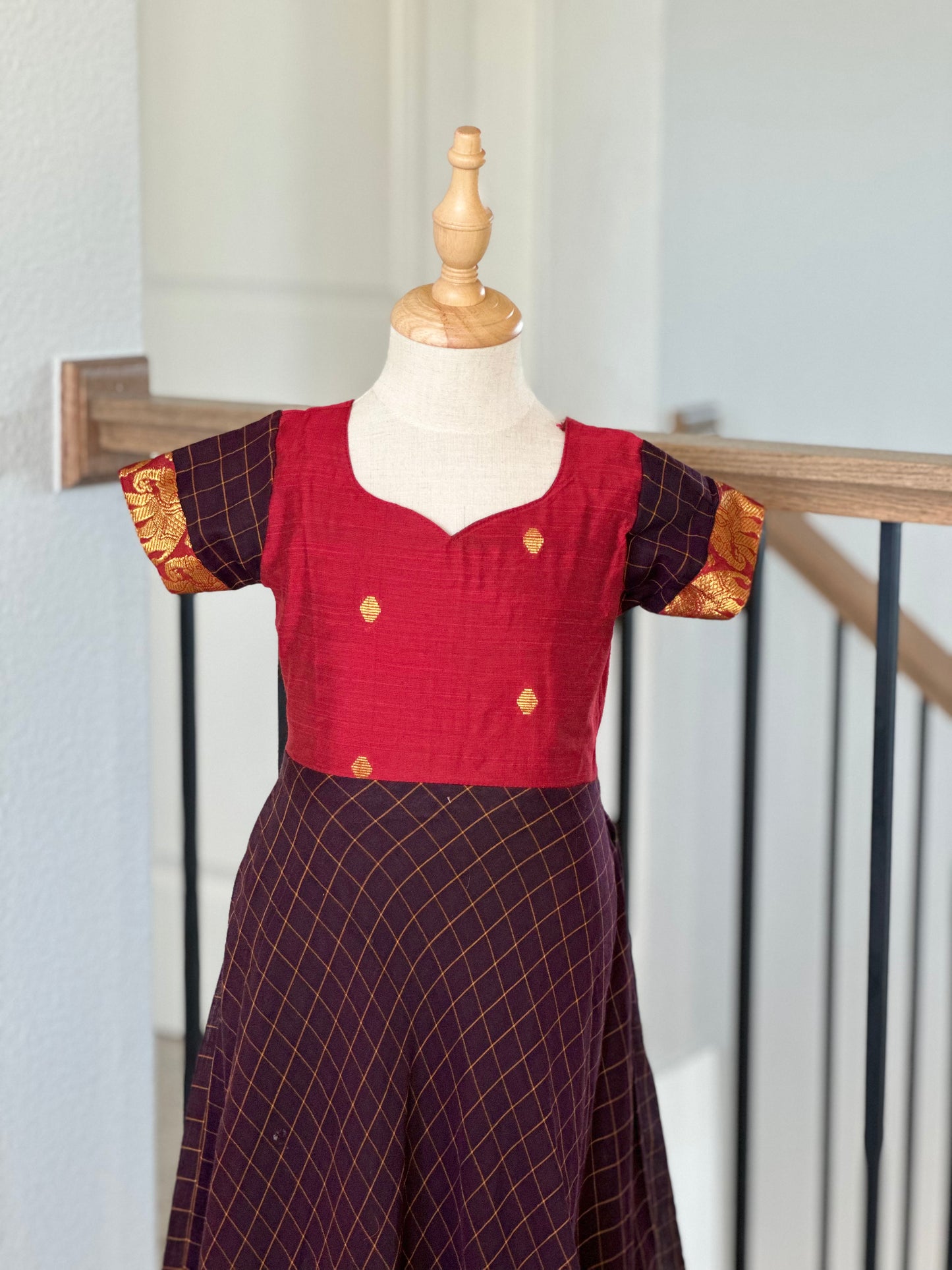 Coffee brown Narayanpet kids maxi